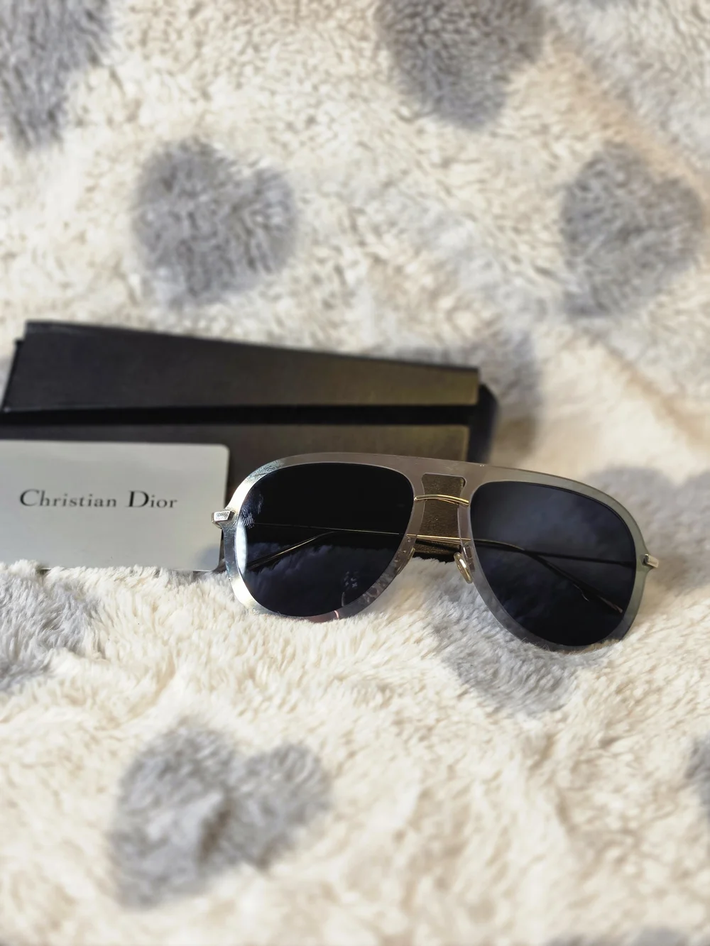 Dior Unisex Silver Aviator Sunglasses - Silver/Blue